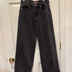 Edikted Black Wide-Leg Jeans, size XS, 27-inch inseam